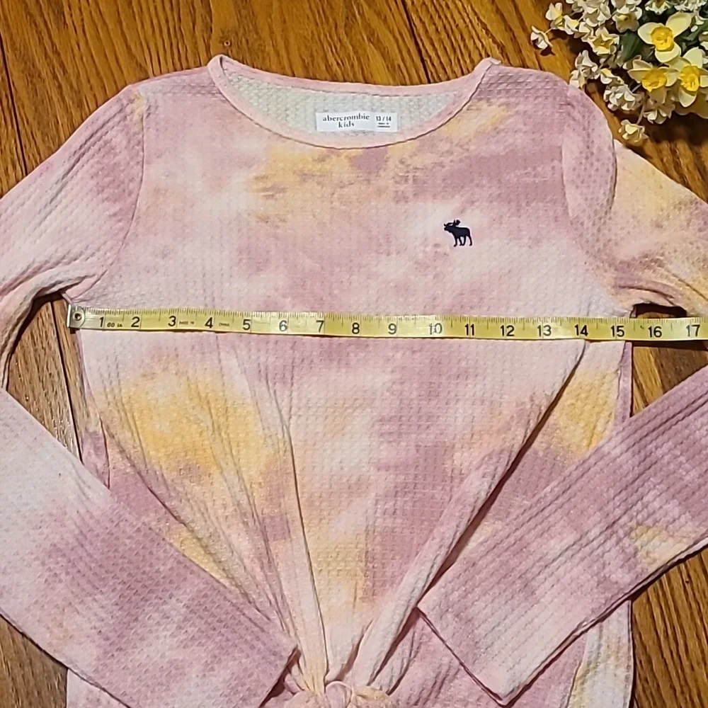 Abercrombie Kids Pink and Yellow Tie-Dye Top - Girl's 13/14